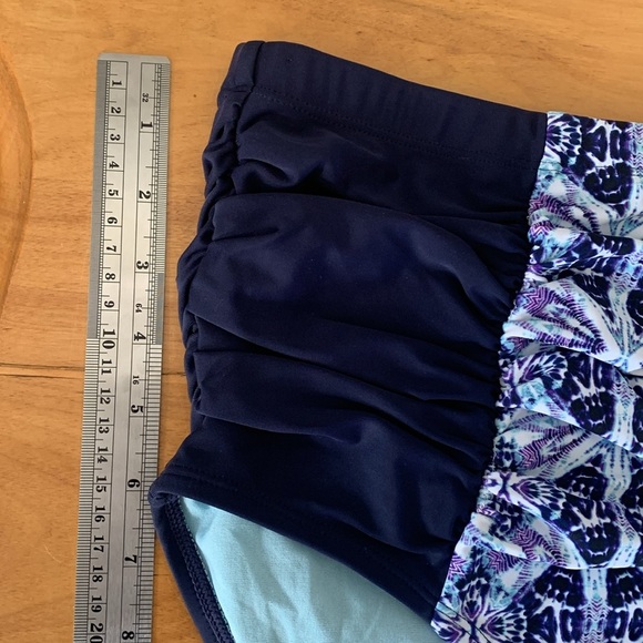 Adore Me Women's 2X Swim Bottom Navy and Aqua Floral Full Coverage NWT Lined - Picture 6 of 6